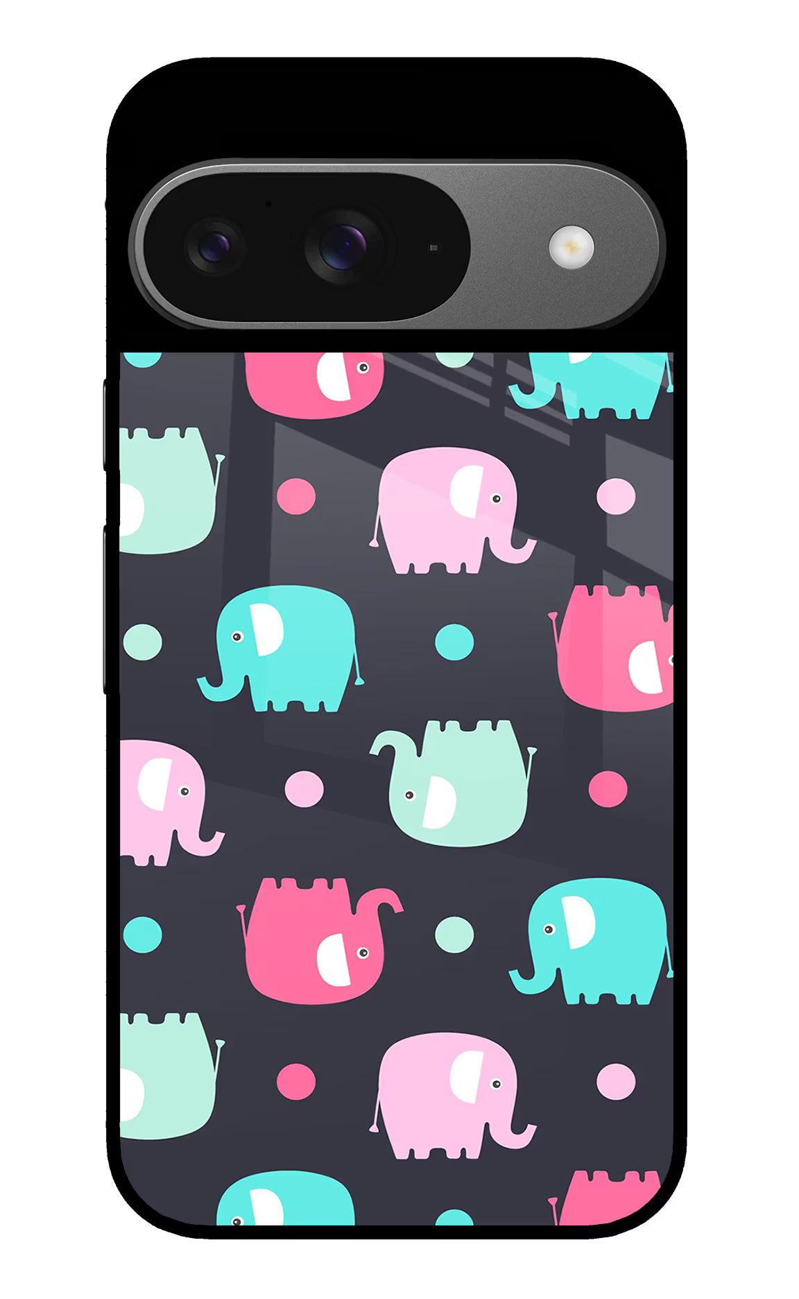 Elephants Google Pixel 9 Glass Case Back Cover by Casekaro