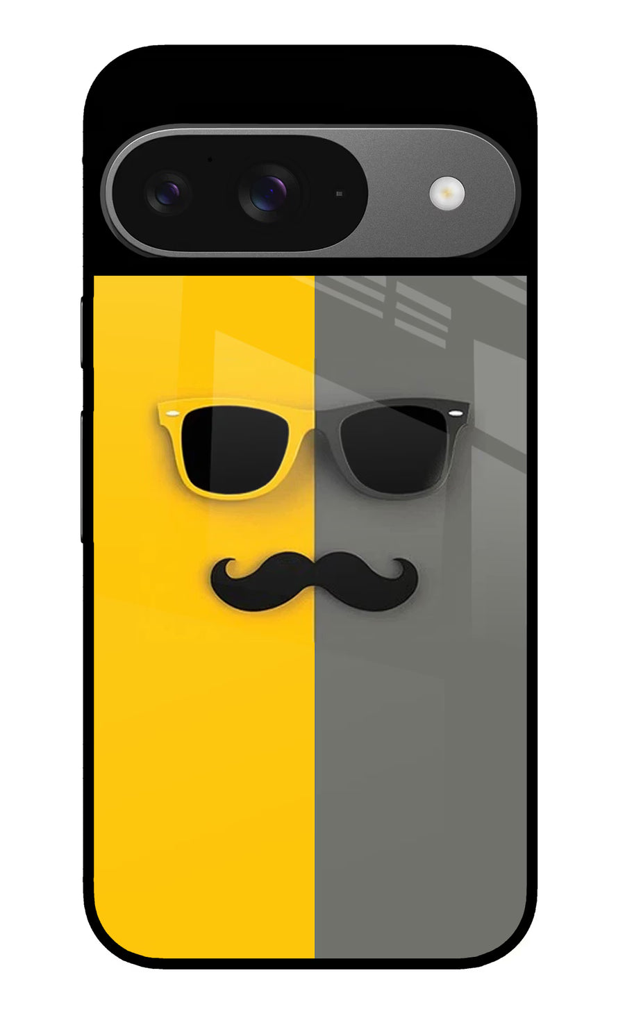 Sunglasses with Mustache Google Pixel 9 Back Cover, Glass case
