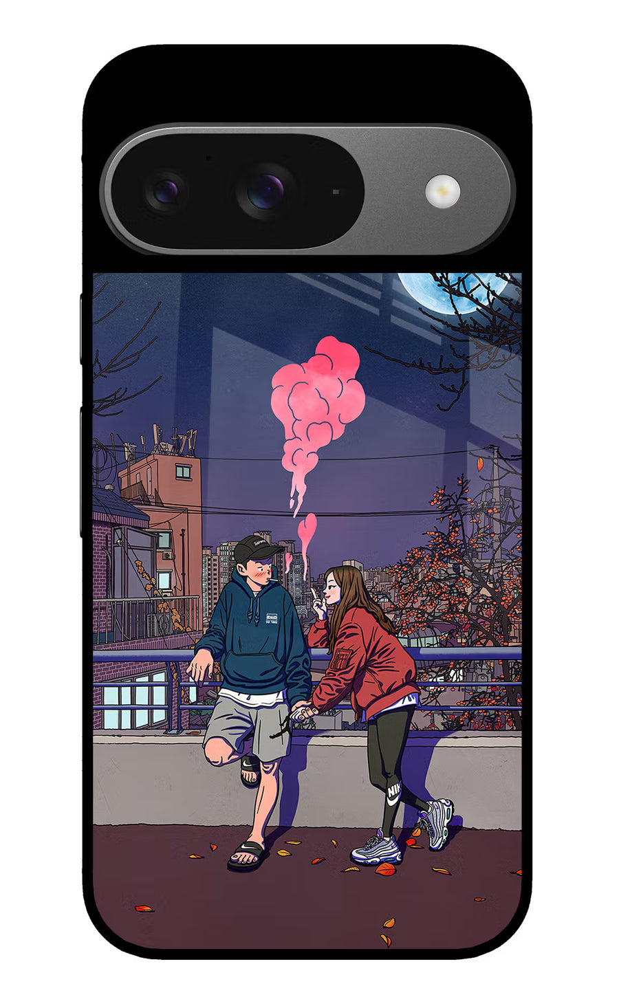 Chilling Couple Google Pixel 9 Back Cover, Glass case