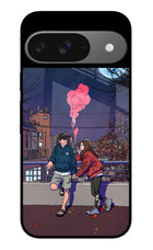 Chilling Couple Google Pixel 9 Glass Case