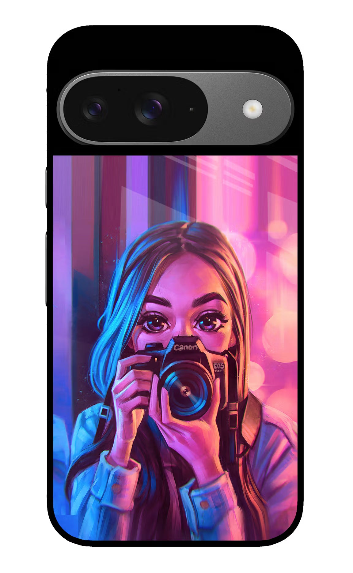 Girl Photographer Google Pixel 9 Glass Case Back Cover by Casekaro