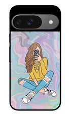 Selfie Girl Google Pixel 9 Glass Case
