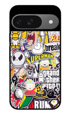 Sticker Bomb Google Pixel 9 Glass Case