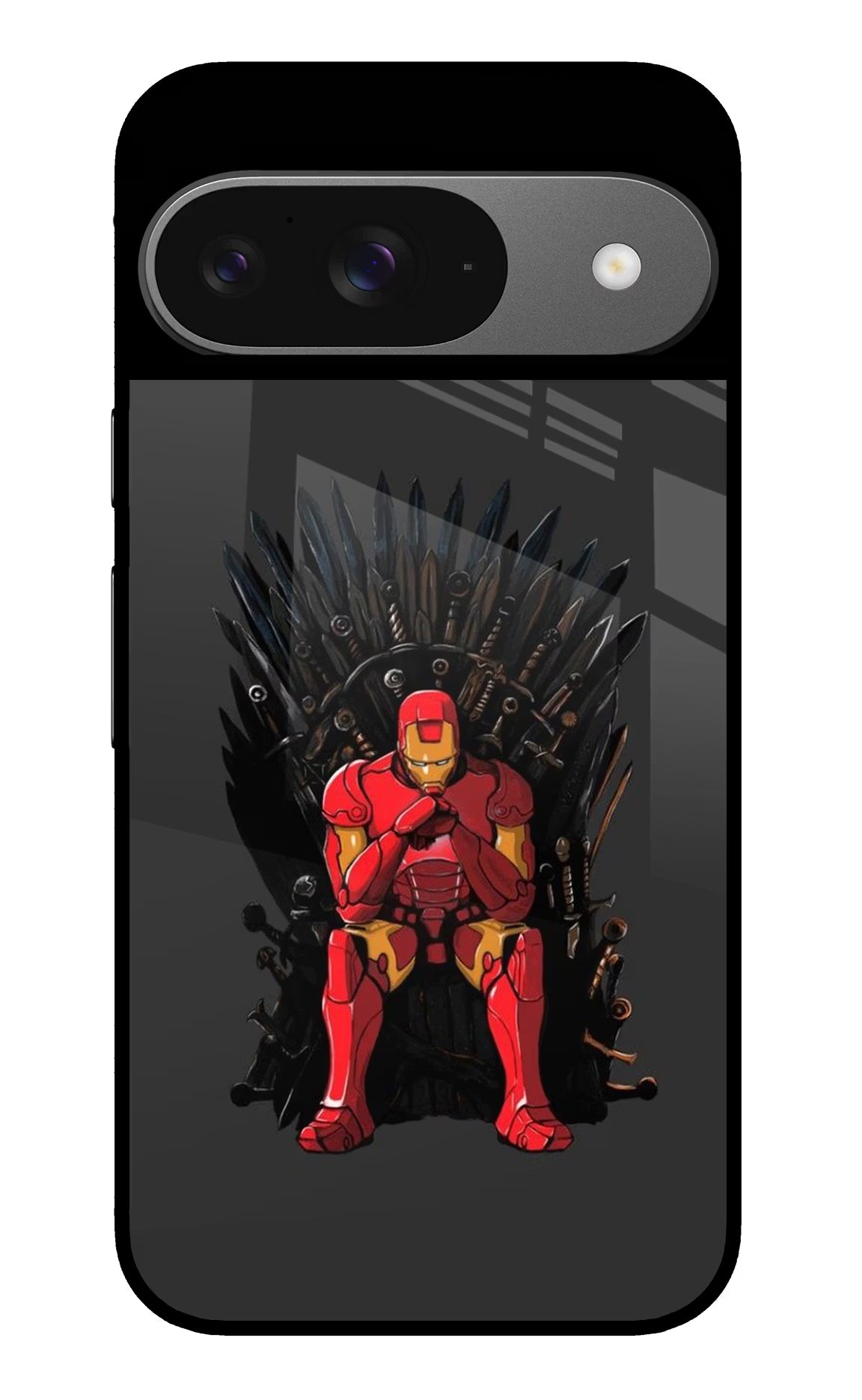 Ironman Throne Google Pixel 9 Glass Case Back Cover by Casekaro