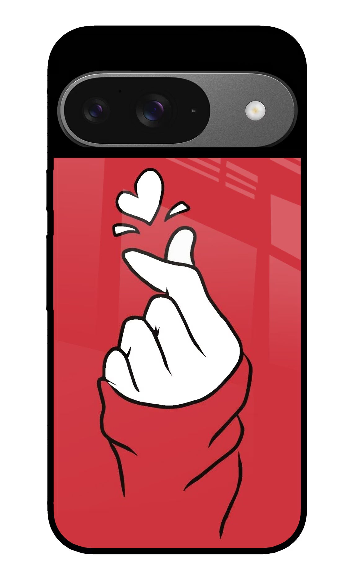 Korean Love Sign Google Pixel 9 Glass Case Back Cover by Casekaro