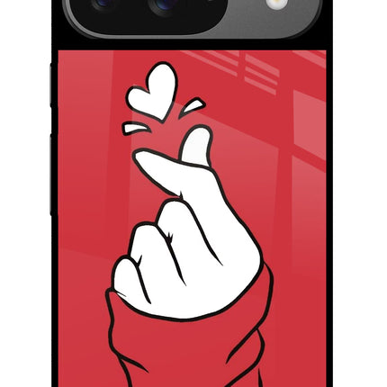 Korean Love Sign Google Pixel 9 Glass Case