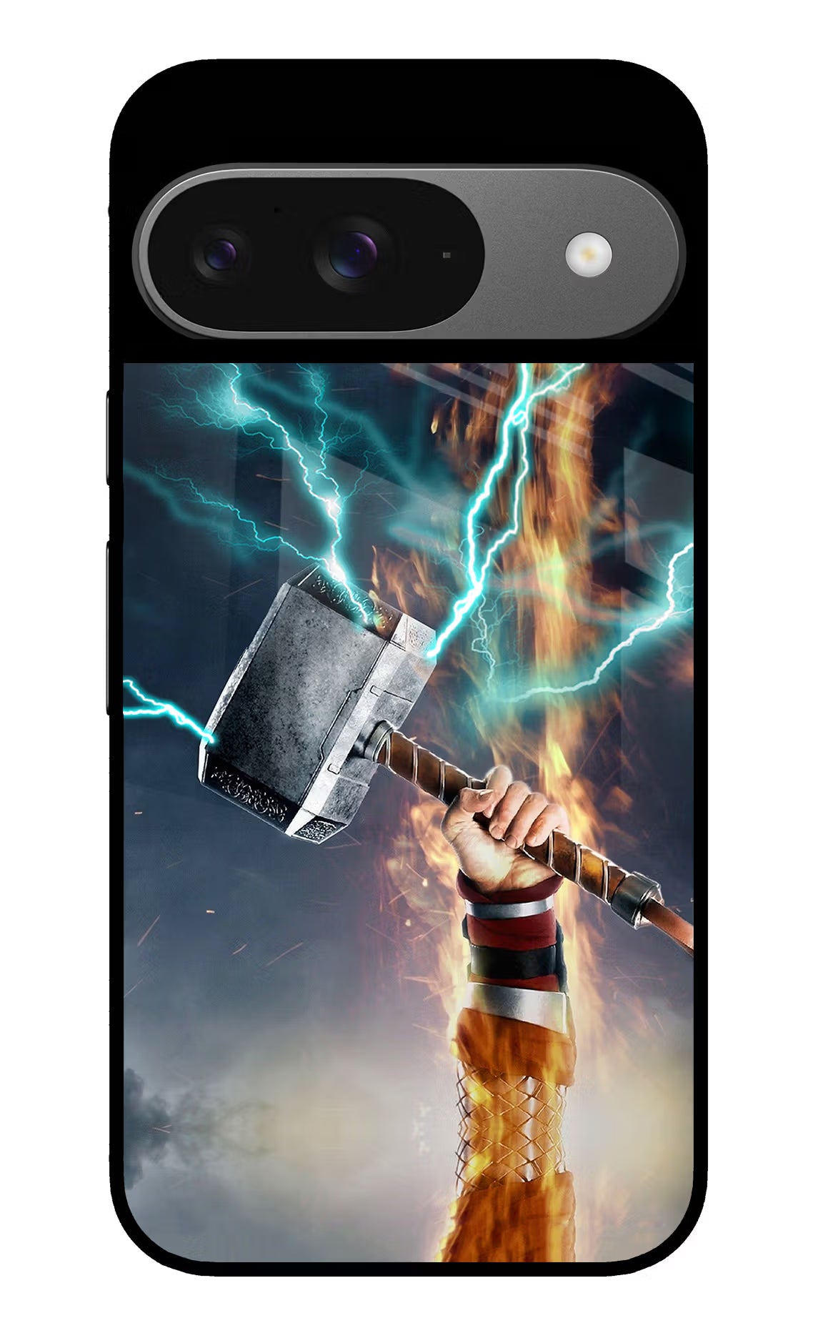 Thor Hammer Mjolnir Google Pixel 9 Glass Case Back Cover by Casekaro