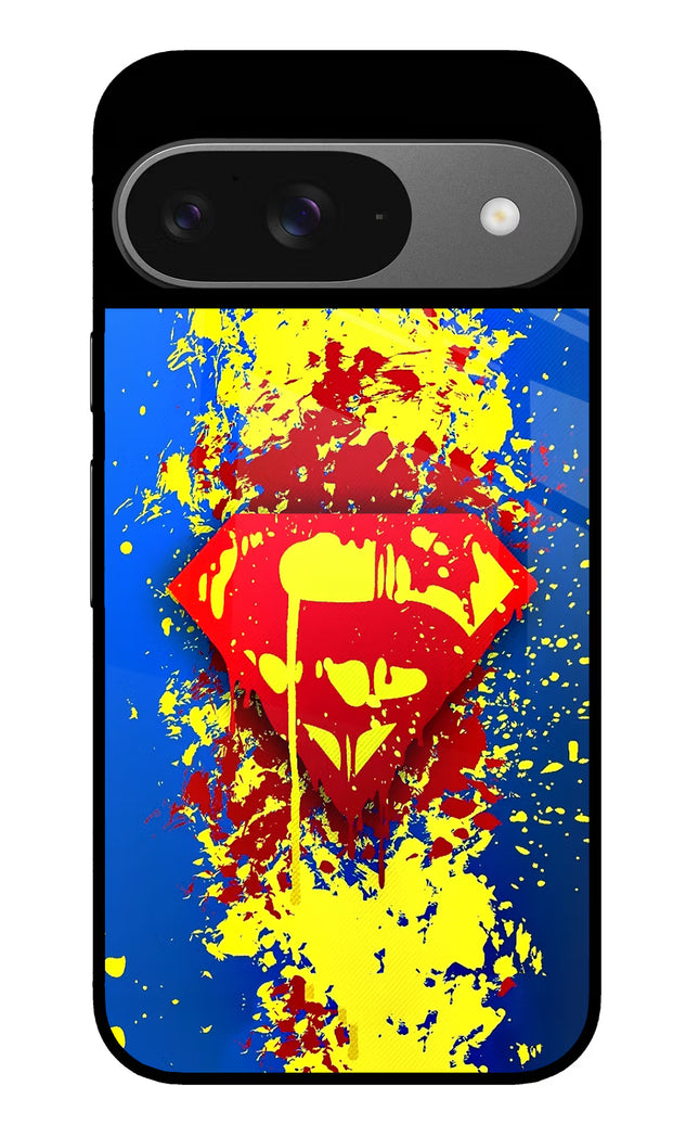 Superman logo Google Pixel 9 Glass Case