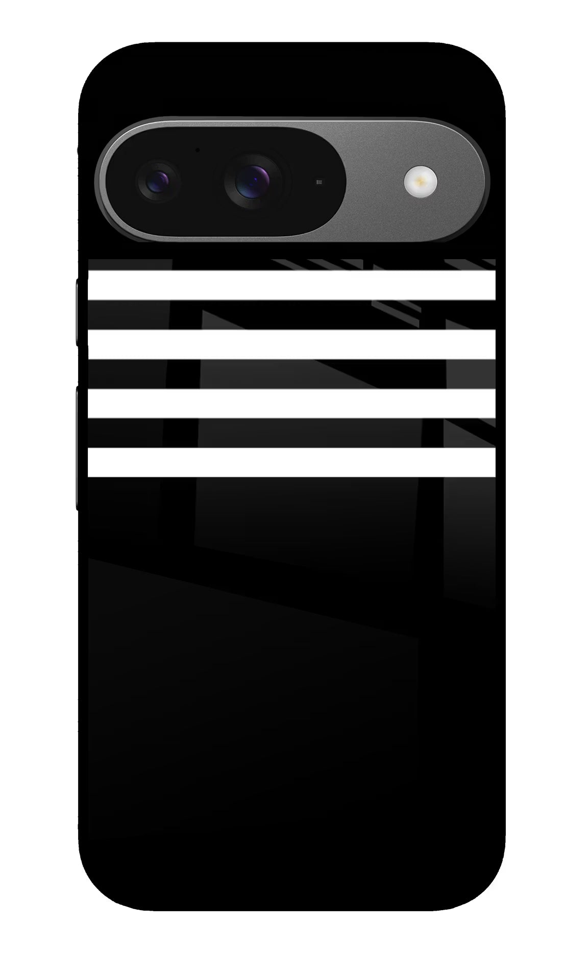Black and White Print Google Pixel 9 Glass Case Back Cover by Casekaro