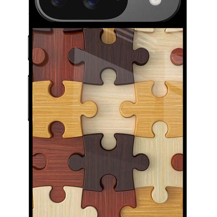 Wooden Puzzle Google Pixel 9 Glass Case