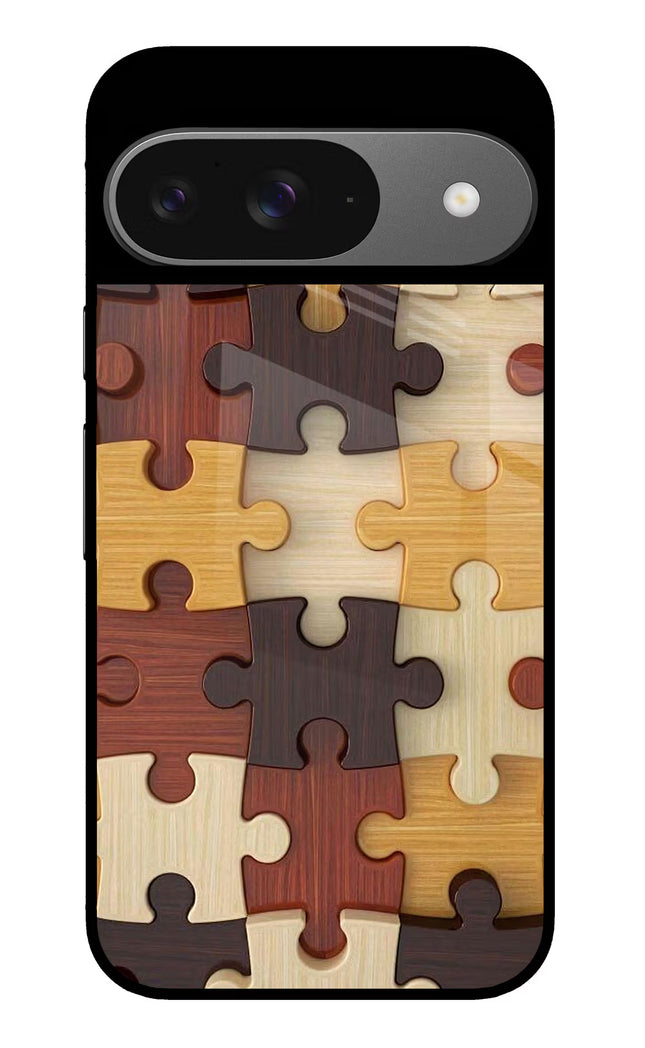 Wooden Puzzle Google Pixel 9 Glass Case