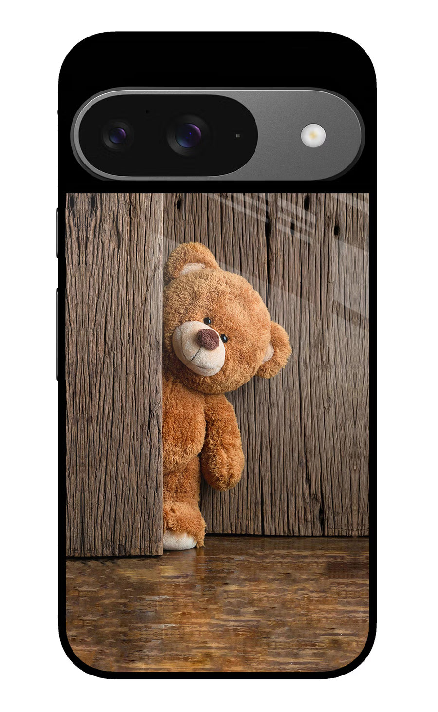 Teddy Wooden Google Pixel 9 Back Cover, Glass case