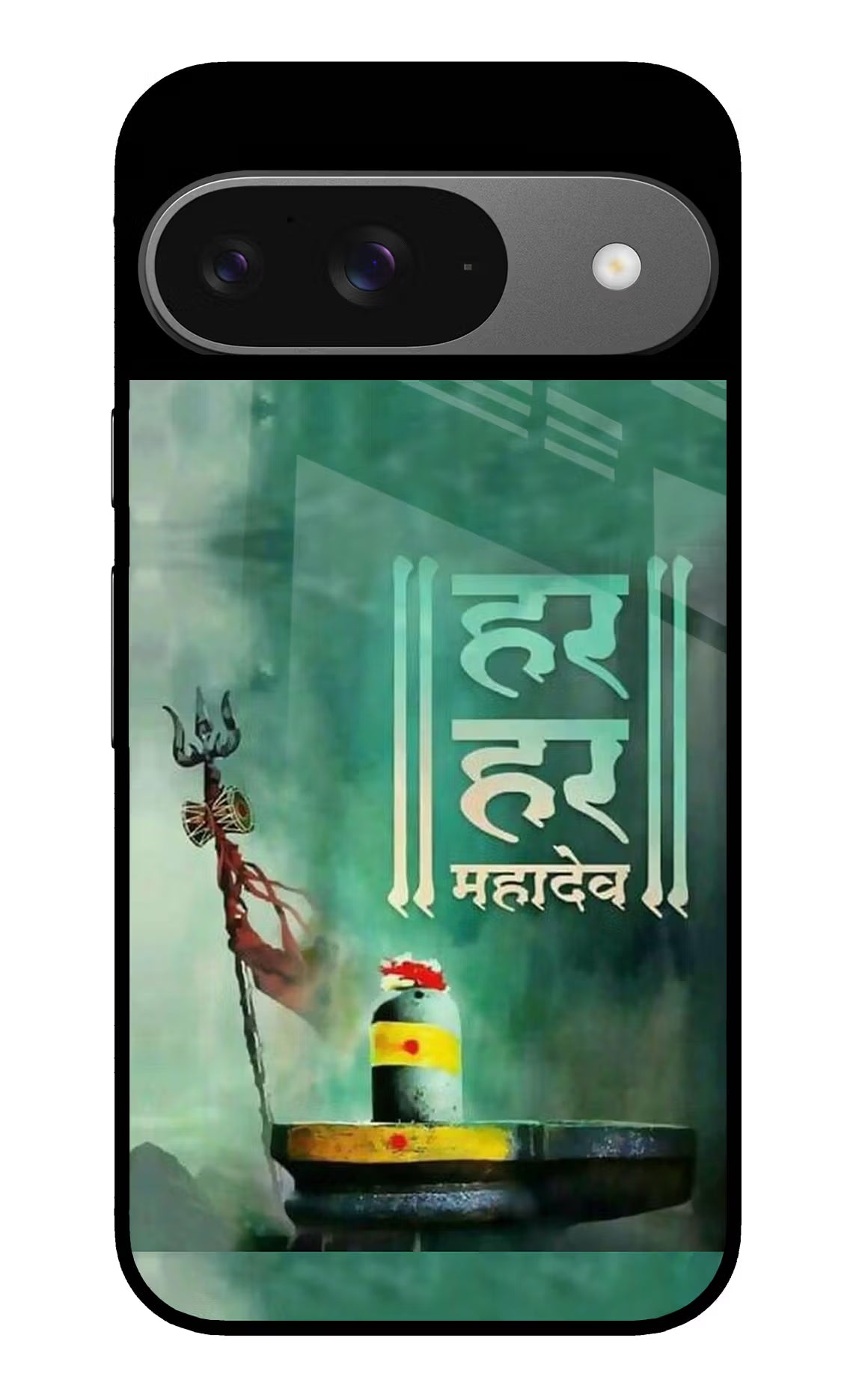 Har Har Mahadev Shivling Google Pixel 9 Glass Case Back Cover by Casekaro