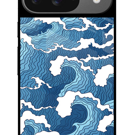Blue Waves Google Pixel 9 Glass Case