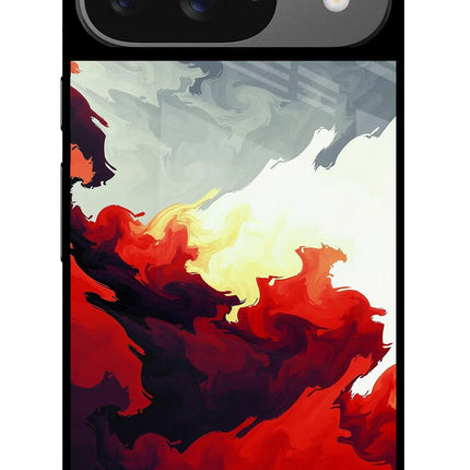 Fire Cloud Google Pixel 9 Glass Case