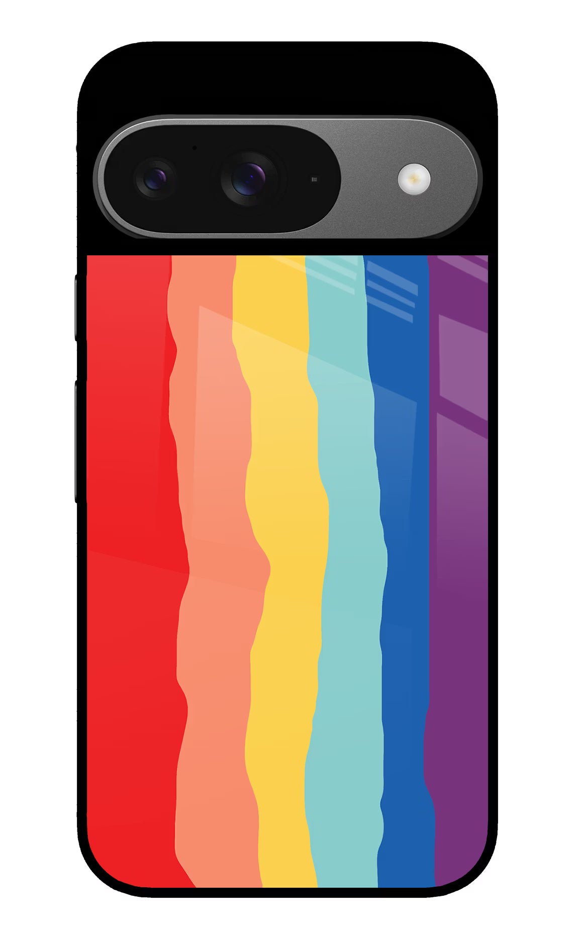 Rainbow Google Pixel 9 Glass Case Back Cover by Casekaro