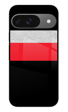 Tri Color Pattern Google Pixel 9 Glass Case Back Cover by Casekaro