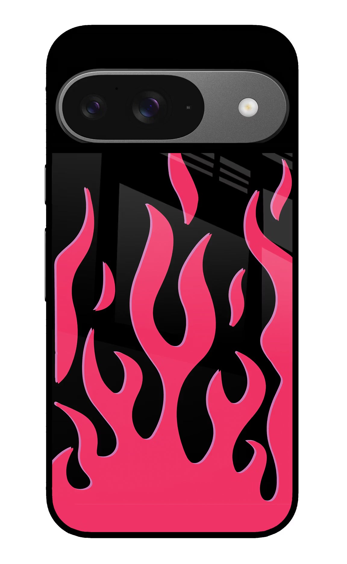 Fire Flames Google Pixel 9 Glass Case Back Cover by Casekaro