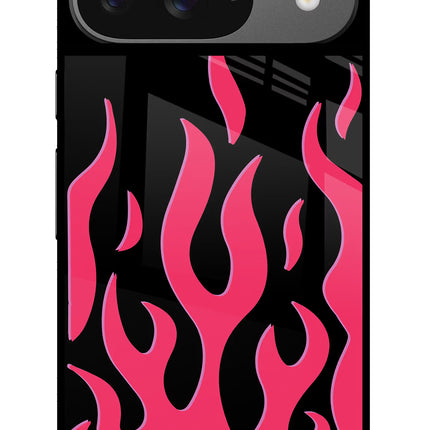 Fire Flames Google Pixel 9 Glass Case