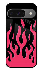 Fire Flames Google Pixel 9 Glass Case