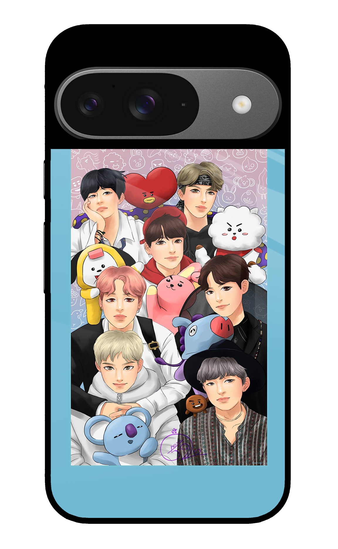 BTS with animals Google Pixel 9 Back Cover