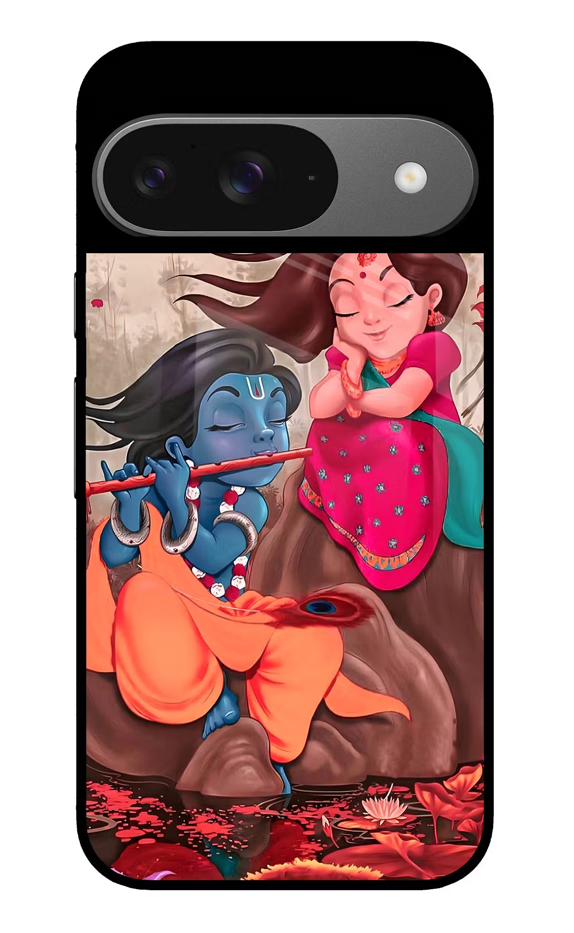 Radhe Krishna Google Pixel 9 Glass Case Back Cover by Casekaro