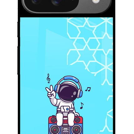 Cute Astronaut Chilling Google Pixel 9 Glass Case