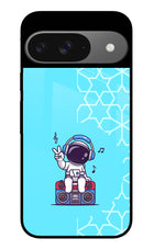 Cute Astronaut Chilling Google Pixel 9 Glass Case