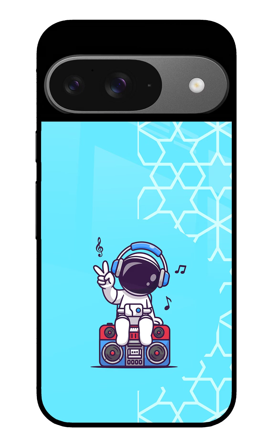 Cute Astronaut Chilling Google Pixel 9 Glass Case