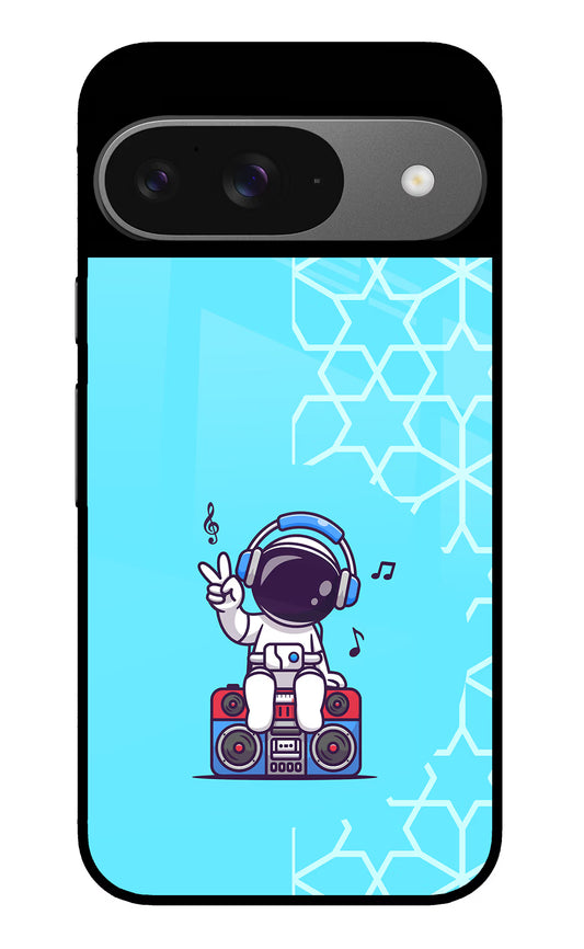Cute Astronaut Chilling Google Pixel 9 Glass Case