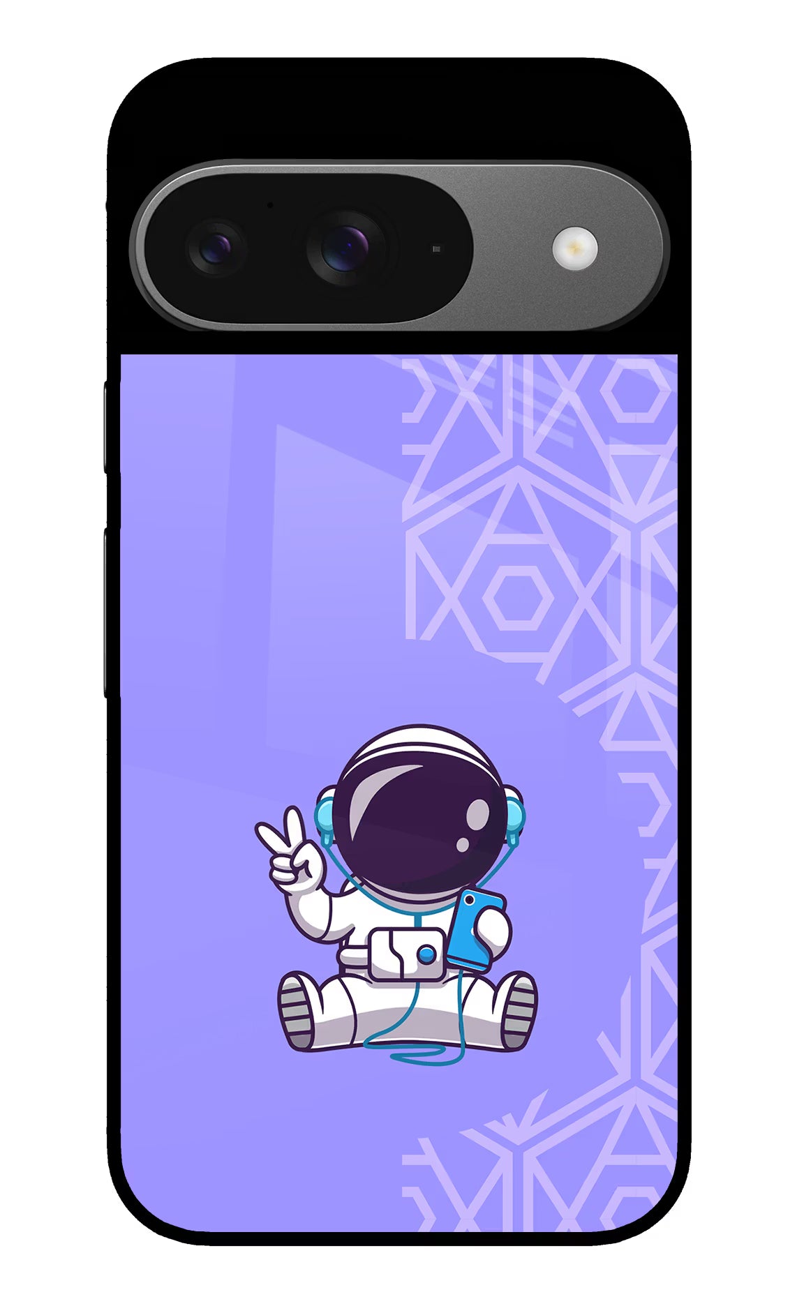 Cute Astronaut Chilling Google Pixel 9 Glass Case