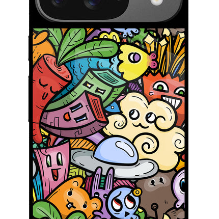 Veggie Doodle Google Pixel 9 Glass Case