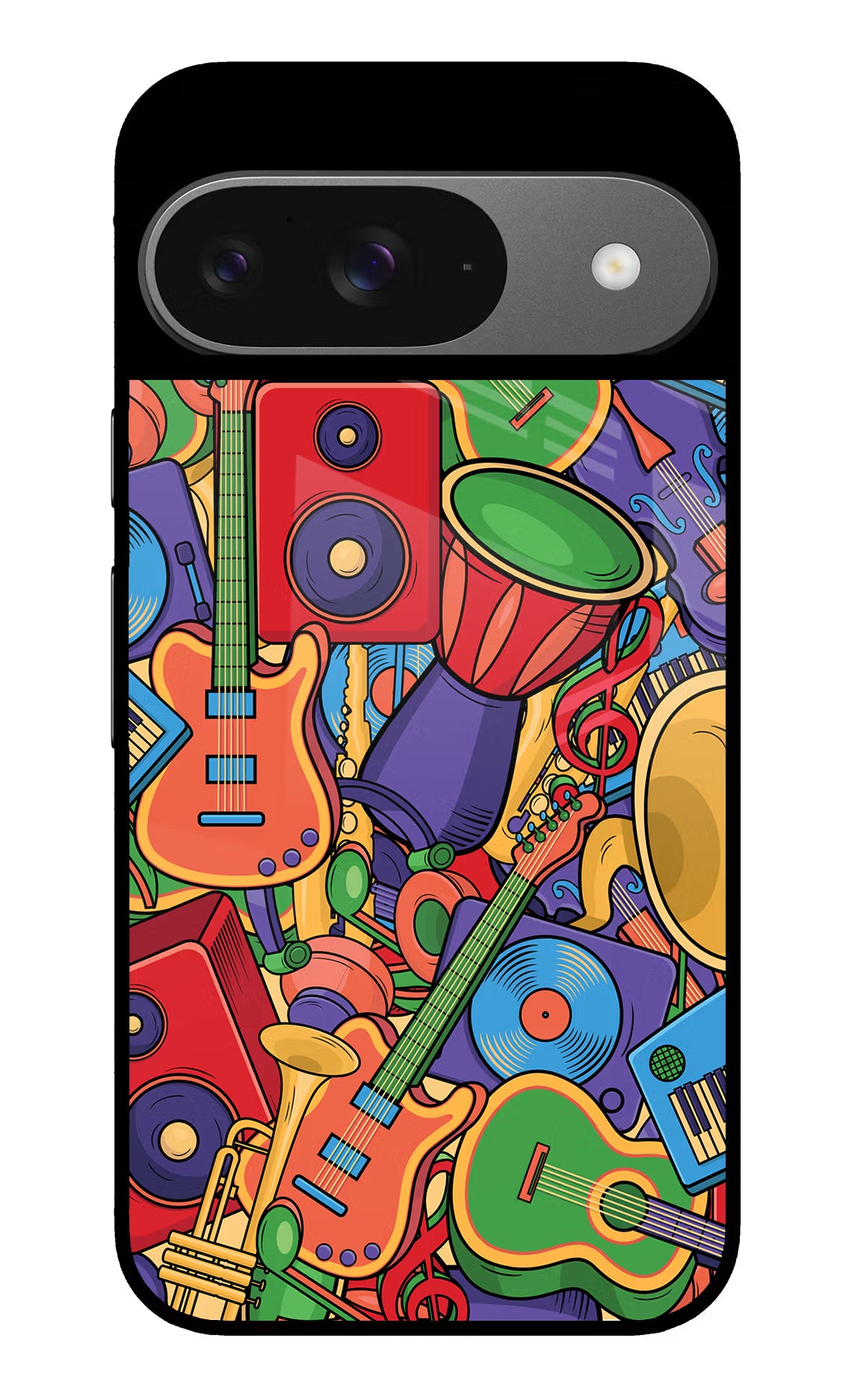 Music Instrument Doodle Google Pixel 9 Glass Case