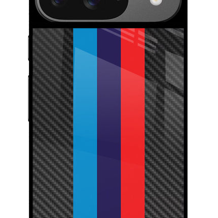 BMW Stripes Pattern Google Pixel 9 Glass Case Back Cover by Casekaro