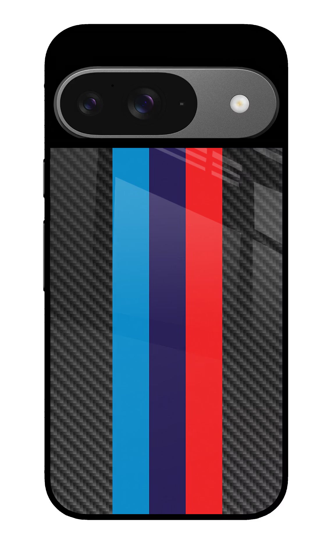 BMW Stripes Pattern Google Pixel 9 Glass Case Back Cover by Casekaro