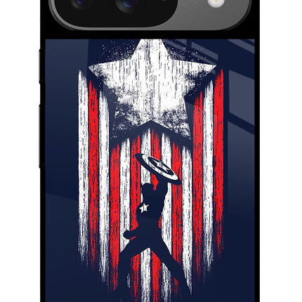 Captain America Marvel Art Google Pixel 9 Glass Case