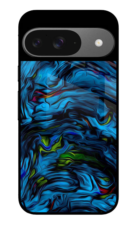Dark Blue Abstract Google Pixel 9 Glass Case