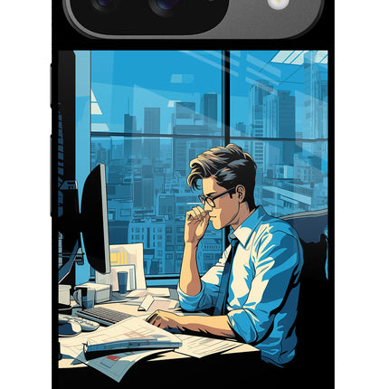 Focused Hustler (AI Generated) Google Pixel 9 Glass Case