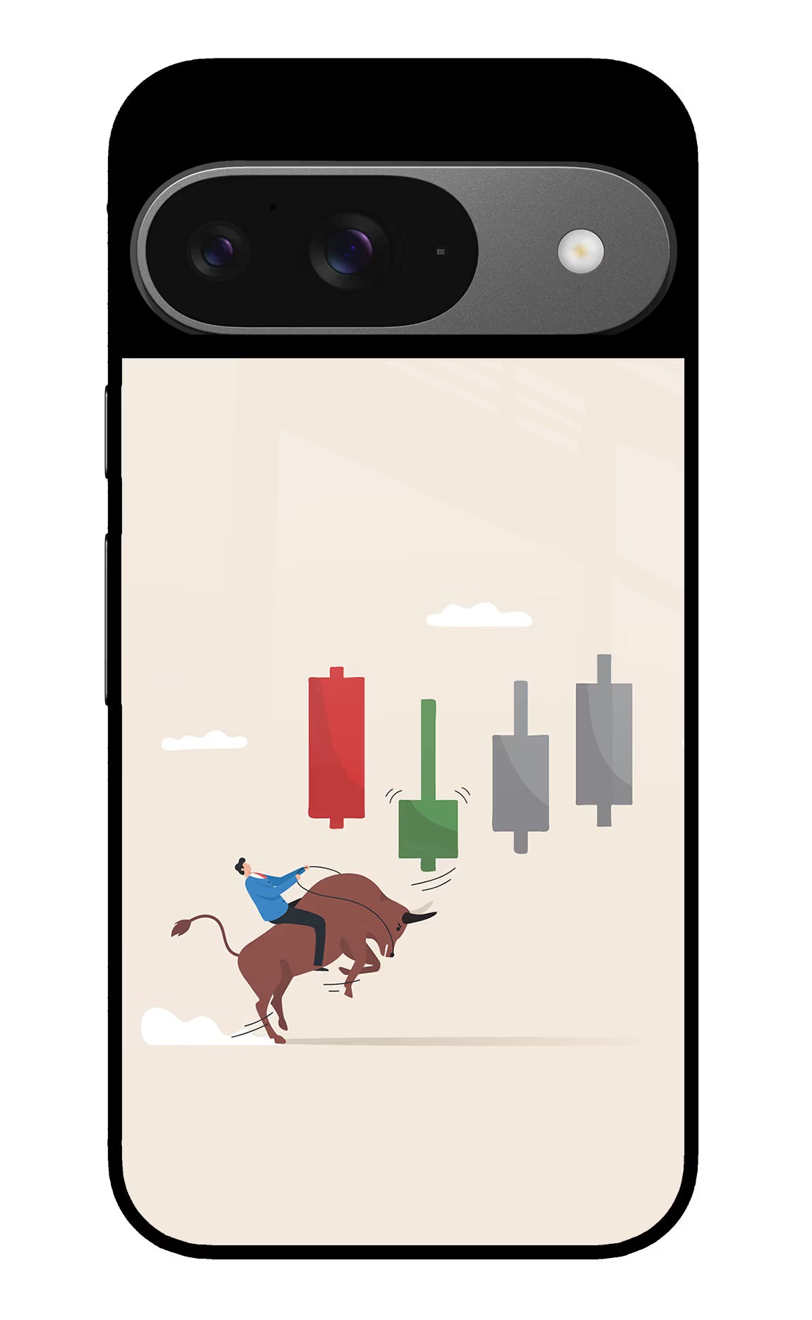 Bull Trading Momentum Google Pixel 9 Glass Case Back Cover by Casekaro
