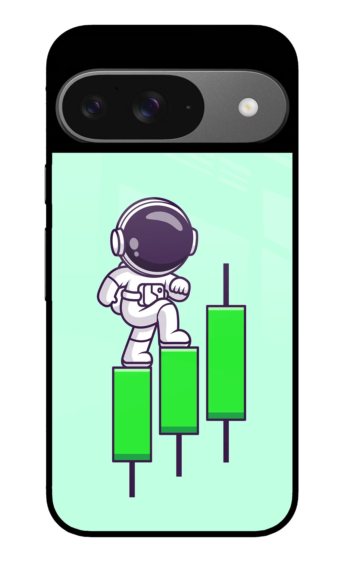 Astronaut Trader Google Pixel 9 Glass Case Back Cover by Casekaro