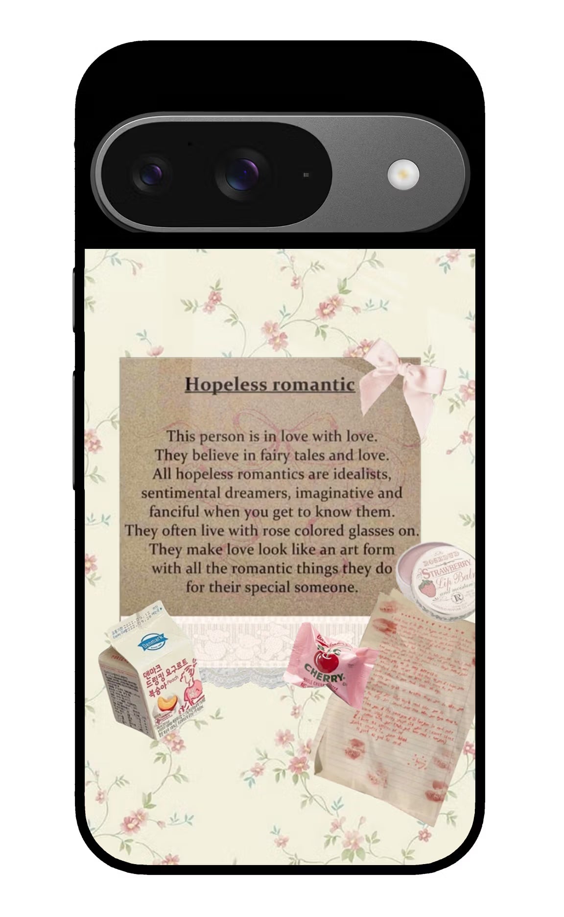 Hopeless Romantic Google Pixel 9 Glass Case Back Cover by Casekaro