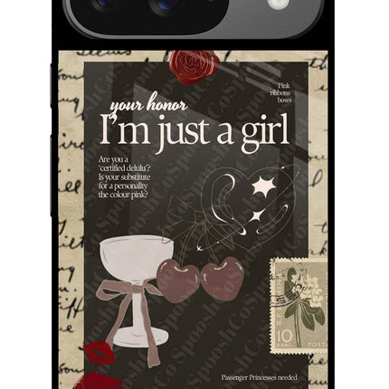 I am just a girl Google Pixel 9 Glass Case