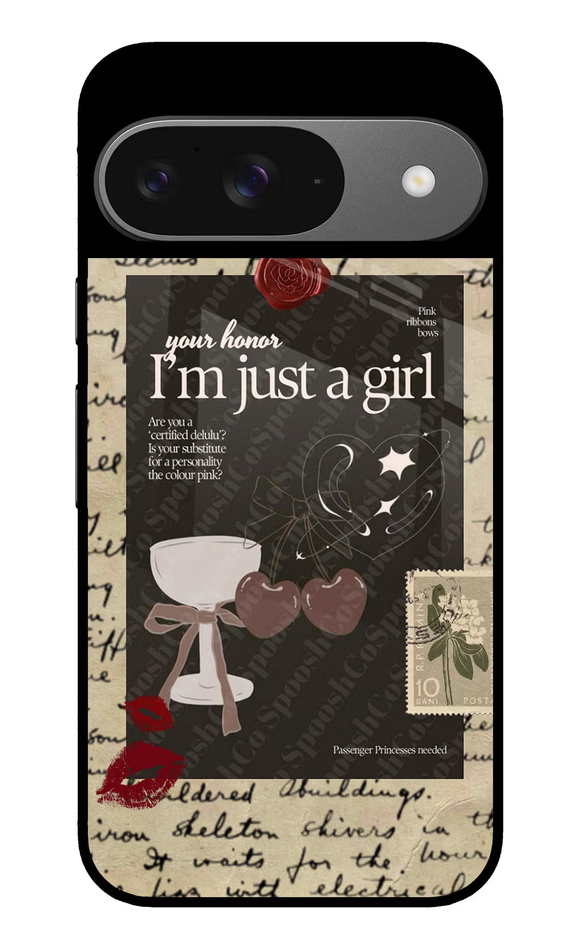 I am just a girl Google Pixel 9 Glass Case Back Cover by Casekaro