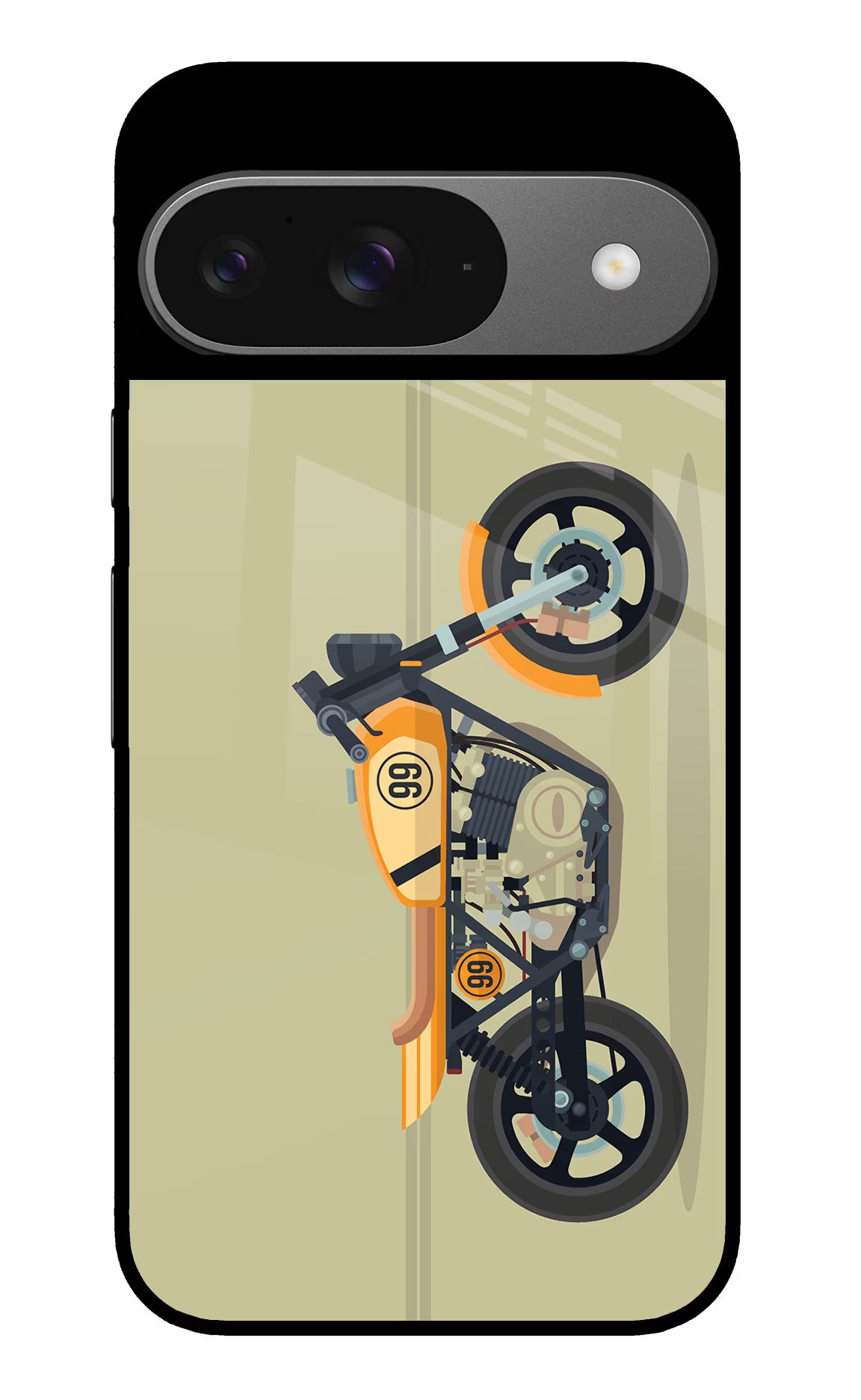 Vertical Speedster Google Pixel 9 Glass Case Back Cover by Casekaro