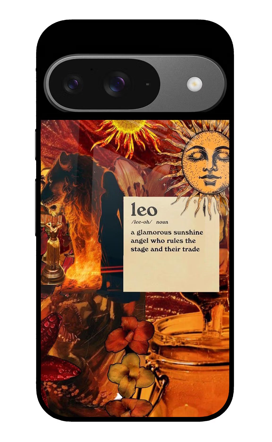 Leo Zodiac Google Pixel 9 Glass Case Back Cover by Casekaro
