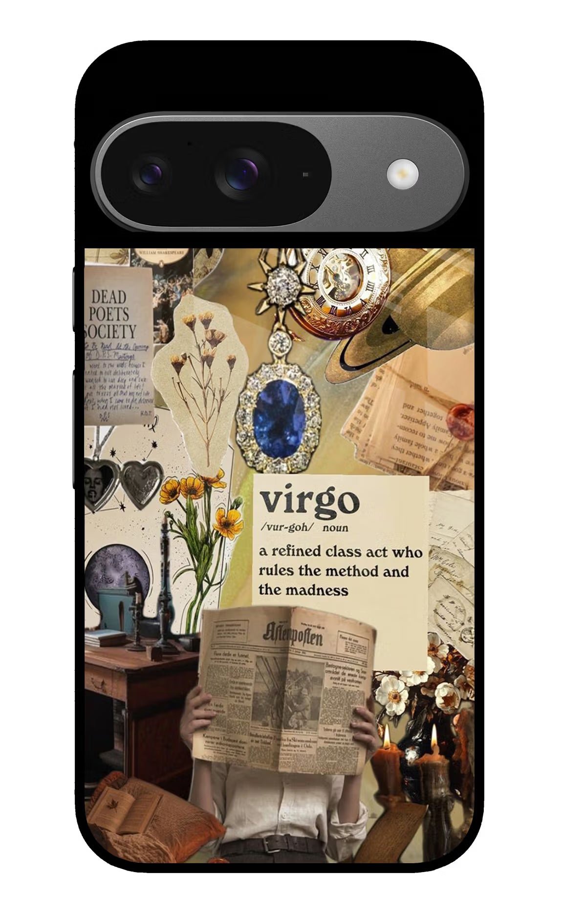 Virgo Zodiac Google Pixel 9 Glass Case Back Cover by Casekaro