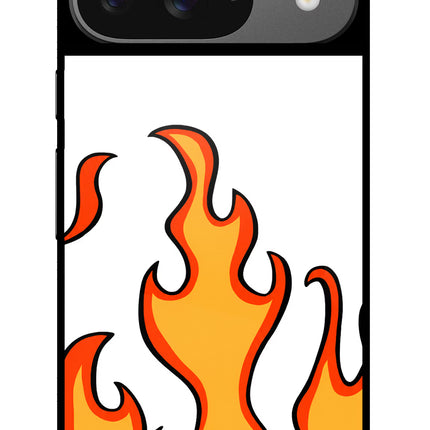 Fired Up – White Google Pixel 9 Glass Case