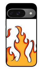 Fired Up – White Google Pixel 9 Glass Case
