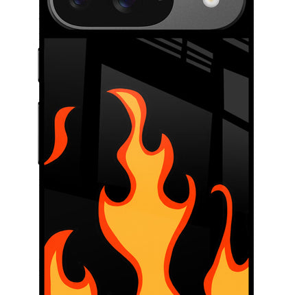 Fired Up – Black Google Pixel 9 Glass Case