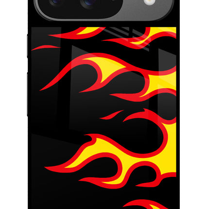 Side Sweep Flames Google Pixel 9 Glass Case